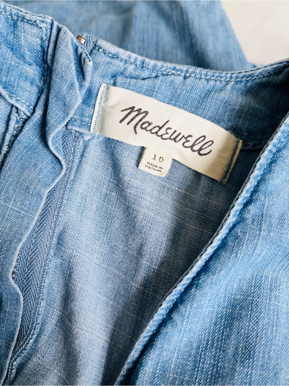 [Madewell] Indigo Button-Wrap Midi Dress in Faded Indigo - Picture 7 of 10